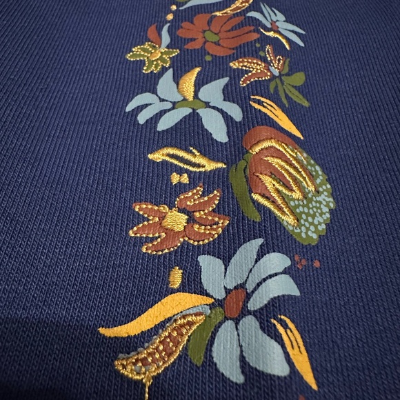 Scotch & Soda Mens Large Relaxed Fit Fleece Graphic Hoodie Black Embroidered NWT - Picture 8 of 12